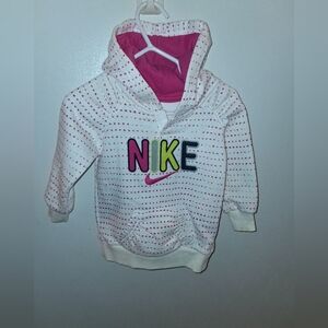 Nike Kids' White Hoodie with Multicolor Logo